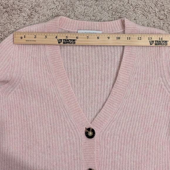 Intermix Ribbed Alpaca Wool Blend Cropped Cardigan - Picture 7 of 9